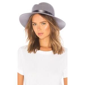 Rag & Bone 100% Wool Zoe Fedora Hat Light Grey Women's Size Large NWT